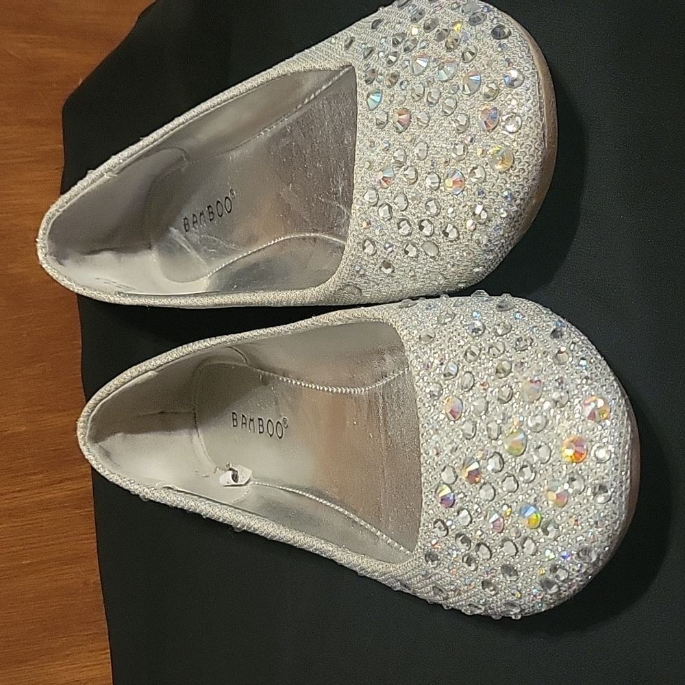 Silver sparkly flats